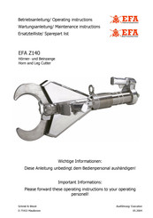 EFA Z140 Operating Instructions Manual
