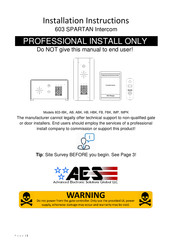 AES 603 SPARTAN Installation Instructions Manual