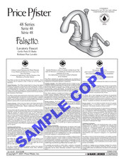 Price Pfister Falsetto 48 Series Manual