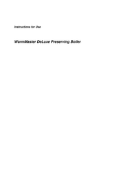 kochstar WarmMaster DeLuxe Instructions For Use Manual