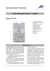 3B SCIENTIFIC PHYSICS Escola 10 1006810 Instruction Sheet