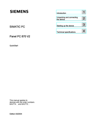 Siemens SIMATIC 870 V2 Quick Start Manual