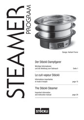 stockli SteamerProgram Important Information And Instruction Manual