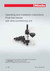Miele KWTN 14826 SDE ed/cs-2 Operating And Installation Instructions