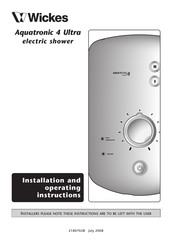 Wickes Aquatronic 4 Ultra Installation And Operating Instructions Manual