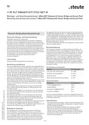 steute RF RxT SW922-NET-M Mounting And Wiring Instructions
