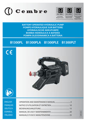 Cembre B1300PLT Operation And Maintenance Manual
