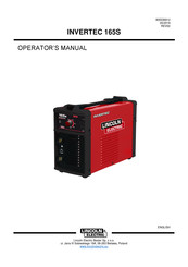 Lincoln Electric INVERTEC 165S Operator's Manual