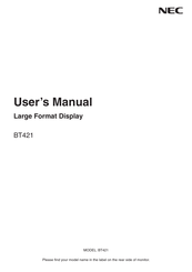 NEC BT421 User Manual