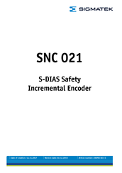 SIGMATEK SNC 021 Manual