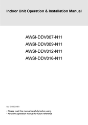 Airwell AWSI-DDV016-N11 Operation & Installation Manual