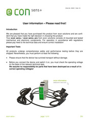 Econ sens+ pro User Information