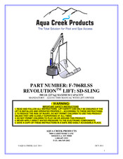 Aqua Creek Products REVOLUTION LIFT SD SLING F-706RLSS Manual