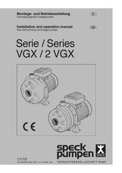 Speck Pumpen 2 VGX Series Installation And Operation Manual