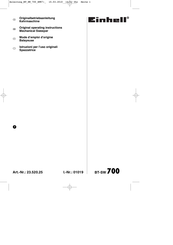 EINHELL BT-SW 700 Original Operating Instructions