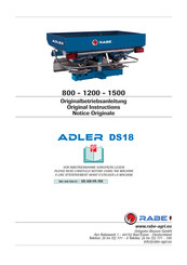 Rabe ADLER DS18 1500 Original Instructions Manual