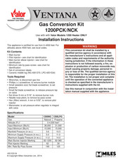 Valor VENTANA 1200NCK Installation Instructions Manual