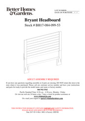 Better Homes and Gardens Bryant Series Assembly Manual