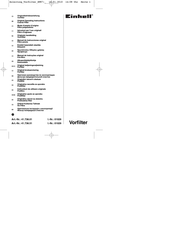 EINHELL Vorfilter 01029 Original Operating Instructions