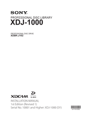 Sony XDCAM XDBK-J102 Installation Manual