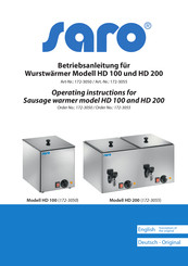 saro HD 100 Operating Instructions Manual