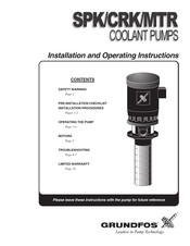Grundfos CRK 16 Installation And Operating Instructions Manual