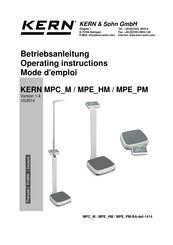 KERN MPE PM Series Operating Instructions Manual