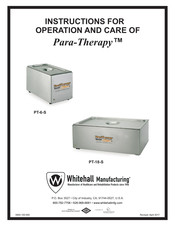 Whitehall Para-Therapy PT-6-S Instructions For Operation And Care