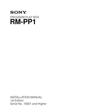 Sony RM-PP1 Installation Manual