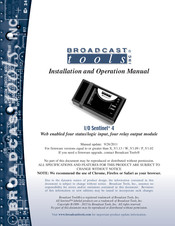 Broadcast Tools I/O Sentinel 4 Installation And Operation Manual