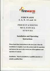 Firewarm stoves 16 Installation And Operating Instructions Manual