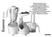 Philips Essence HR7758 Recipes & Directions For Use