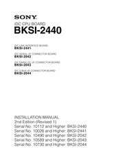 Sony BKSI-2043 Installation Manual