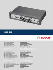 Bosch BEA 040 Original Instructions Manual