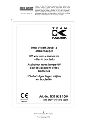 EFBE-SCHOTT Team Kalorik TKG HSS 1004 User Manual