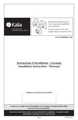 Kalia BELLINO 101536 Installation Instructions Manual