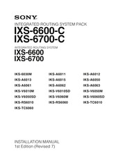 Sony ixs-6700 Installation Manual