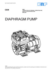 KNF N963 Operating And Installation Instructions