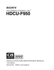 Sony HDCU-F950 Installation And Maintenance Manual