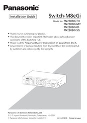 Panasonic Switch-M16eGi PN28160i-MY Installation Manual