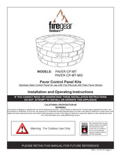 Firegear PAVER-CP-MT Installation And Operating Instructions Manual