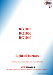 Unigas RG1030 Manual Of Installation, Use And Maintenance