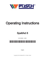 Posch SpaltAxt 8 Operating Instructions Manual