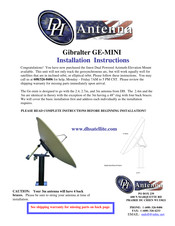 DH Gibralter GE-MINI Installation Instructions Manual