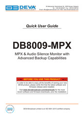 DEVA DB8009-MPX Quick User Manual