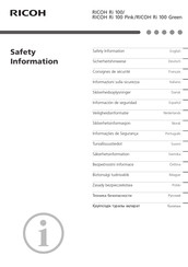 Ricoh Ri 100 Safety Information Manual