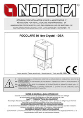 LA NORDICA Focolare 80 Idro Crystal DSA Instructions For Installation, Use And Maintenance Manual