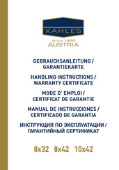 KAHLES 8x42 Handling Instructions Manual