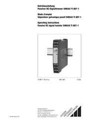 Gossen MetraWatt SINEAX TI 807-1 Operating Instructions Manual