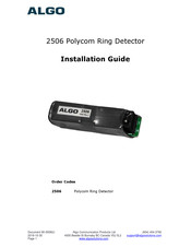 Algo 2506 Installation Manual